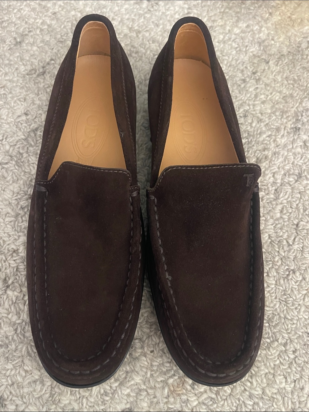 Tod's Chocolate Brown Gommino Suede Driving Loafers 37.5